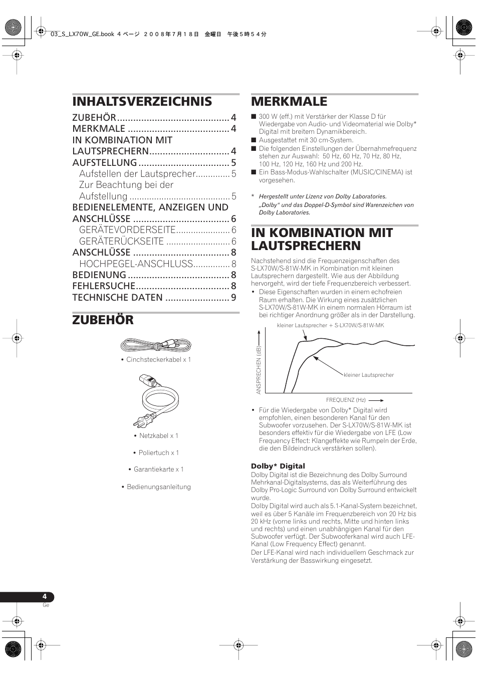 Pioneer S-LX70W User Manual | Page 20 / 99