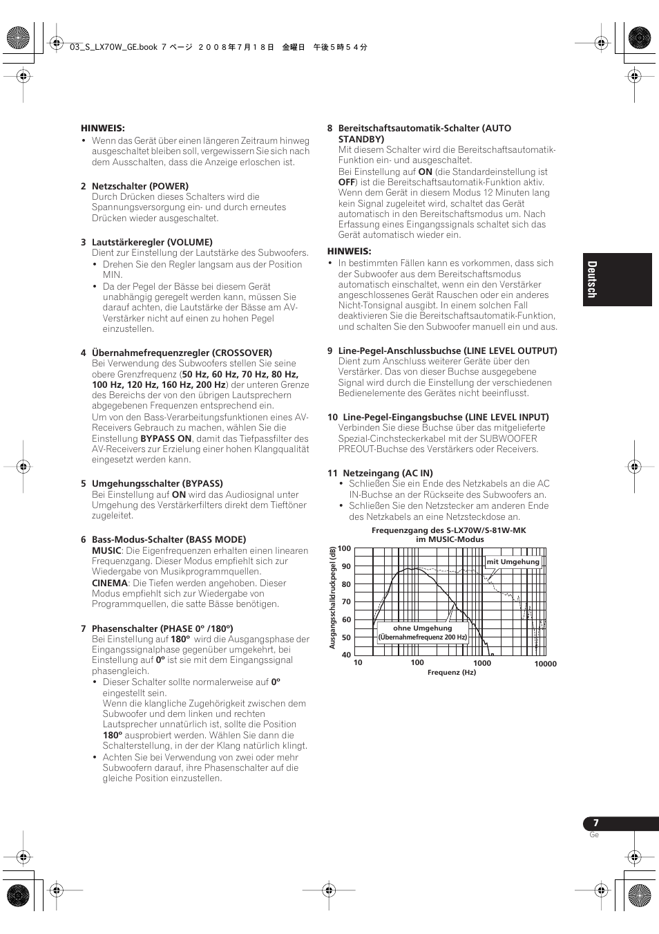 Pioneer S-LX70W User Manual | Page 23 / 99