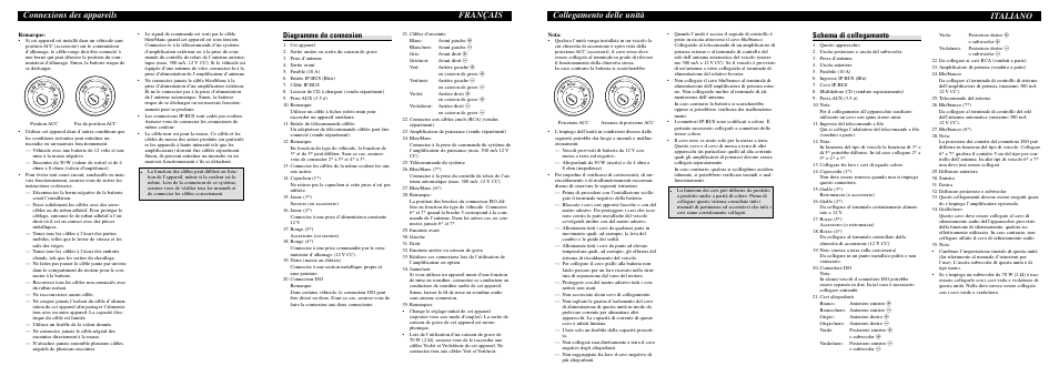 Français connexions des appareils, Collegamento delle unità, Italiano | Diagramme de connexion, Schema di collegamento | Pioneer DEH-P5900MP User Manual | Page 7 / 8