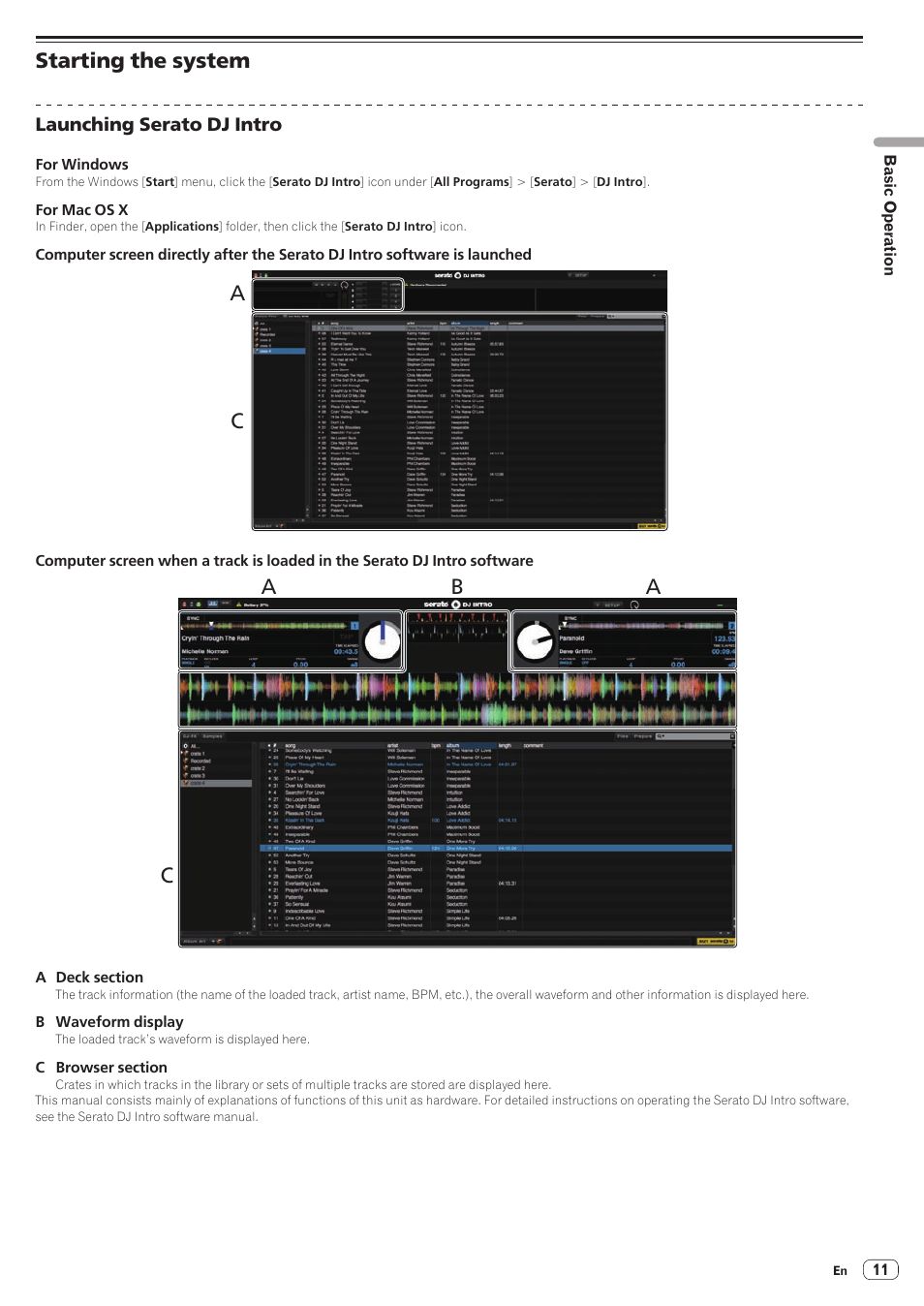 Starting the system, Ac b | Pioneer DDJ-SB User Manual | Page 11 / 22