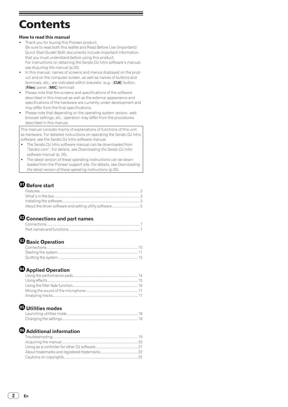 Pioneer DDJ-SB User Manual | Page 2 / 22