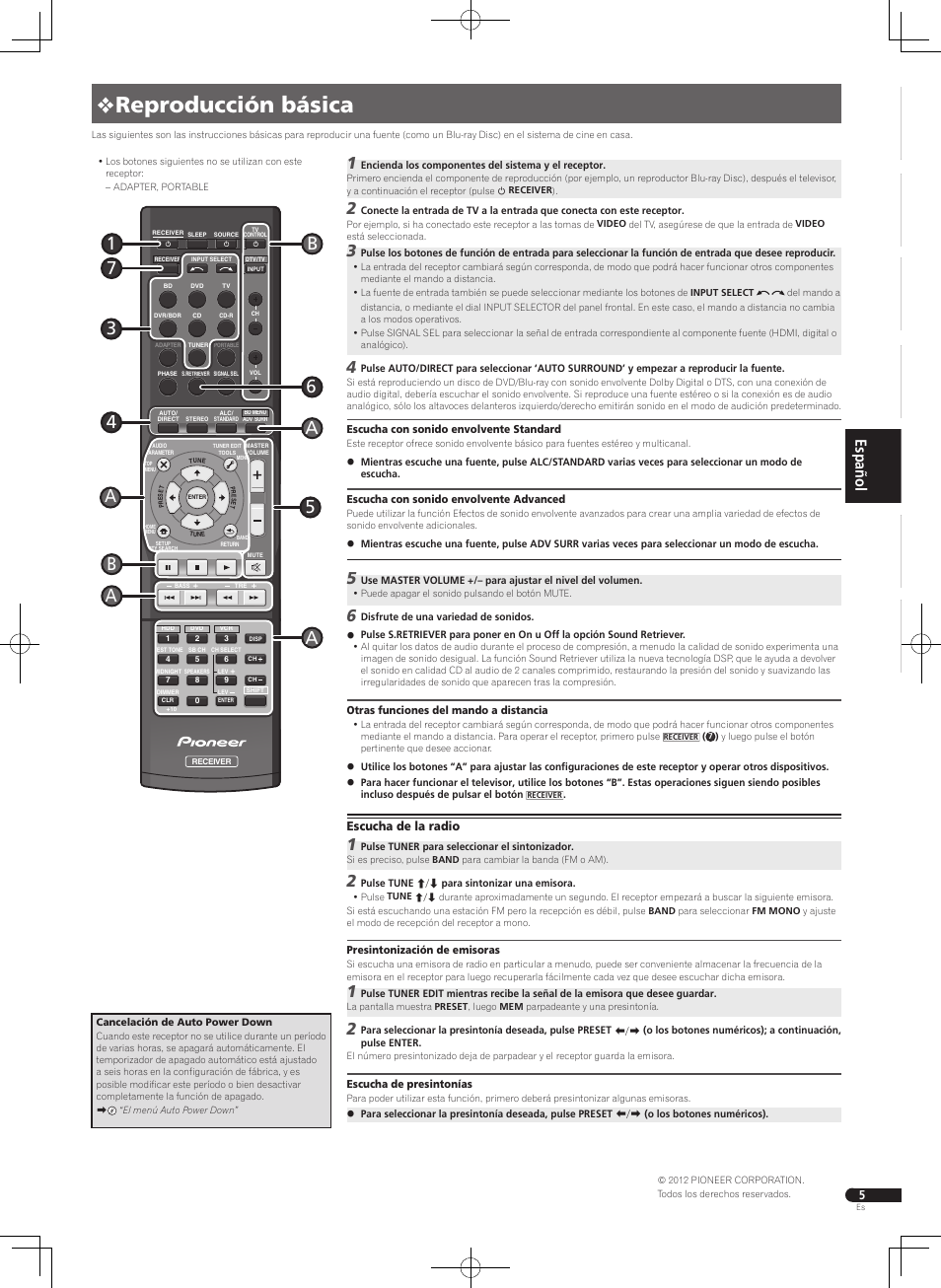 0reproducción básica | Pioneer HTP-070 User Manual | Page 21 / 28