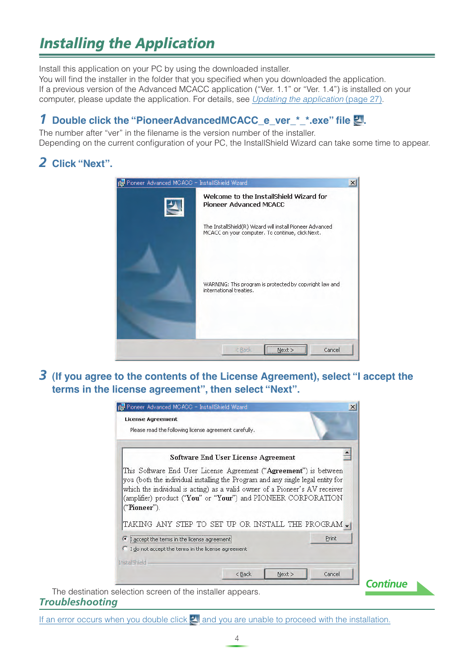 Installing the application | Pioneer VSX-LX60 User Manual | Page 4 / 38