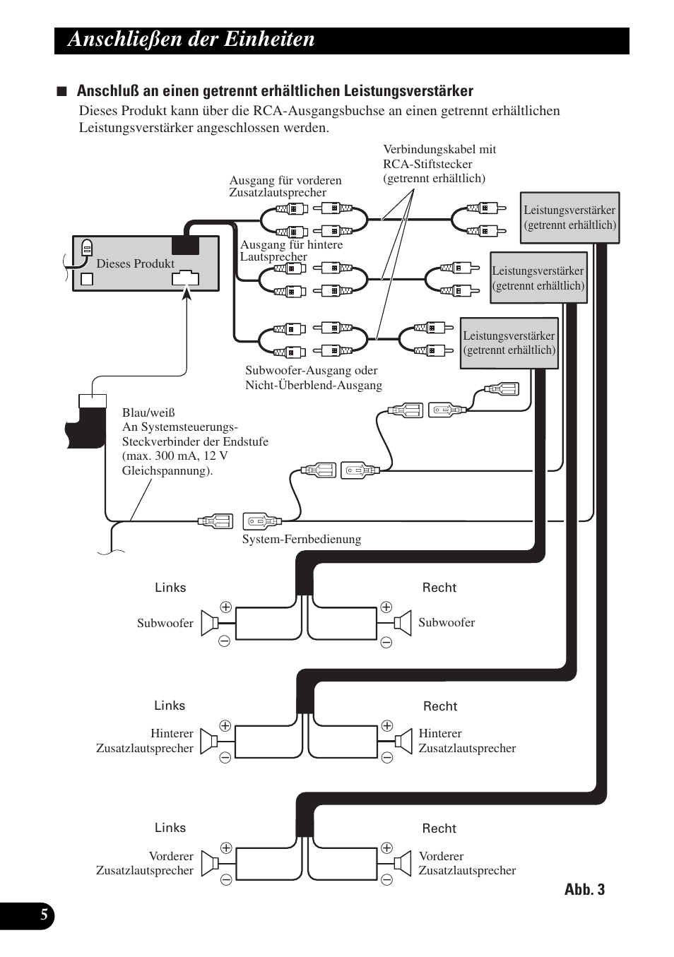 Anschließen der einheiten | Pioneer MEH-P9100R User Manual | Page 30 / 76