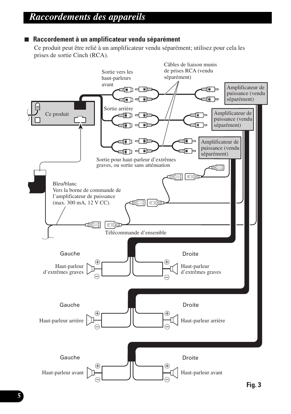 Raccordements des appareils | Pioneer MEH-P9100R User Manual | Page 42 / 76