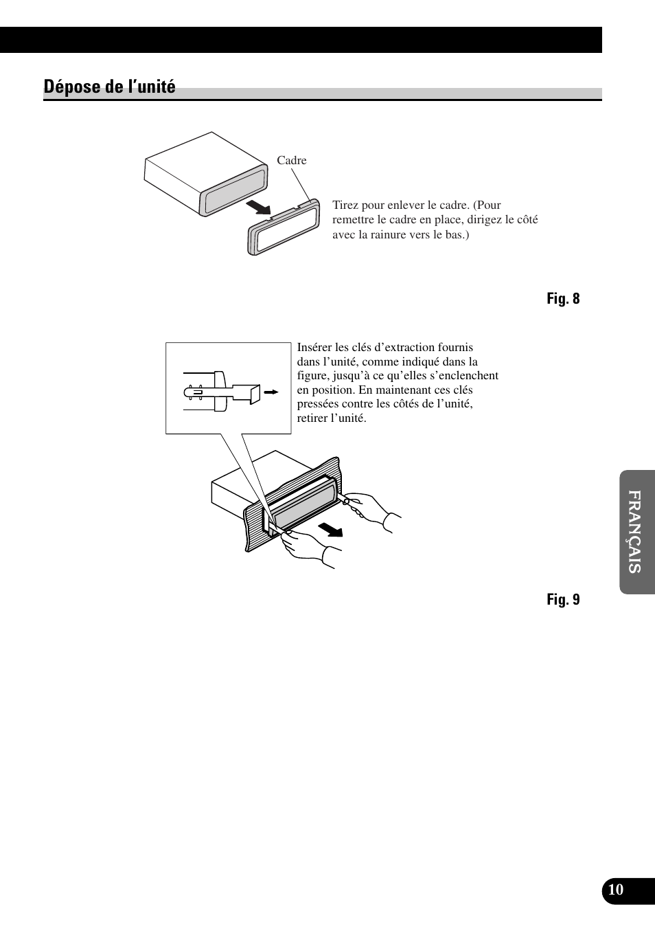 Dépose de l’unité | Pioneer MEH-P9100R User Manual | Page 47 / 76