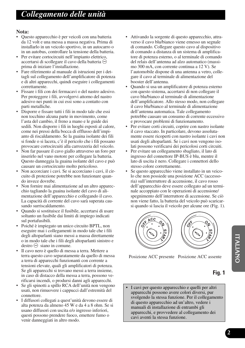 Collegamento delle unità, Fig. 1 | Pioneer MEH-P9100R User Manual | Page 51 / 76