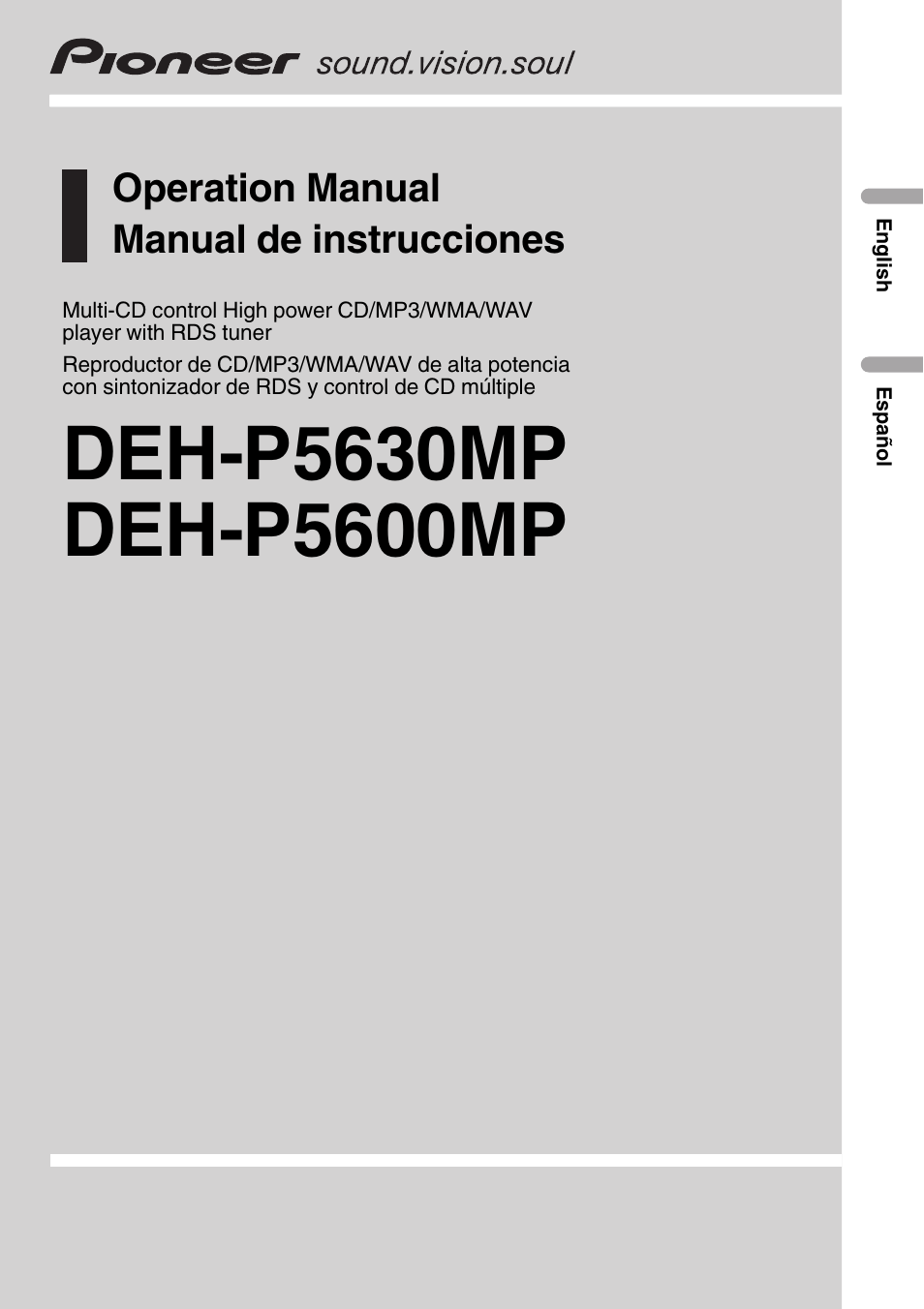 Pioneer DEH-P5630MP User Manual | 115 pages