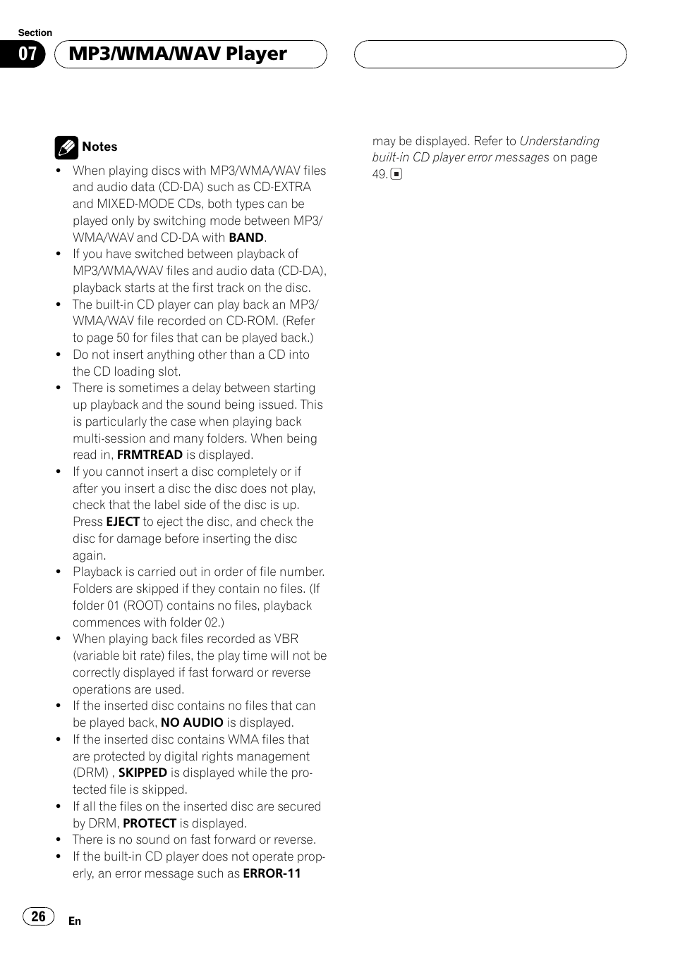 Mp3/wma/wav player | Pioneer DEH-P5630MP User Manual | Page 26 / 115