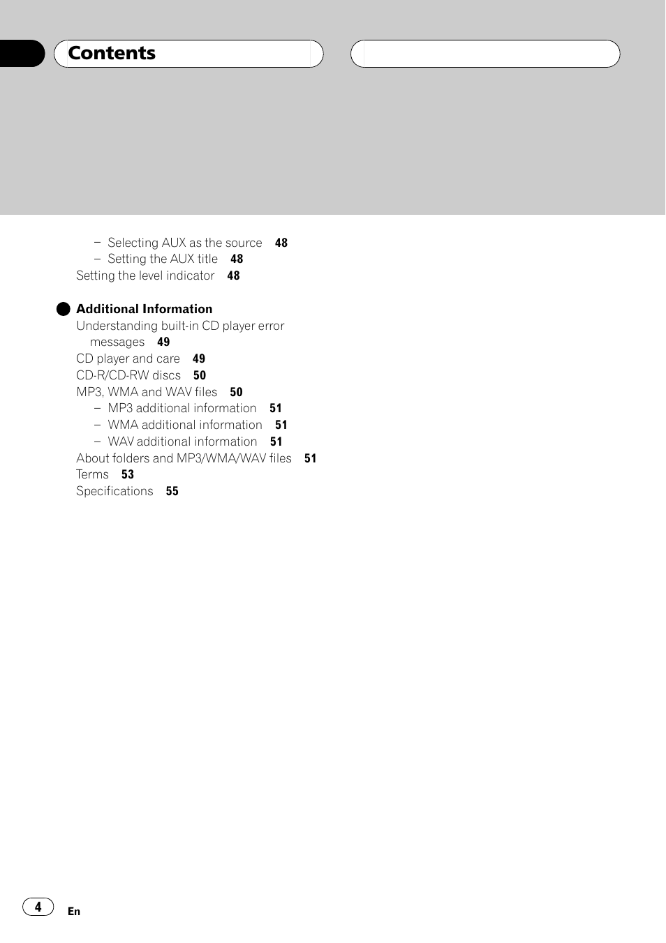 Pioneer DEH-P5630MP User Manual | Page 4 / 115