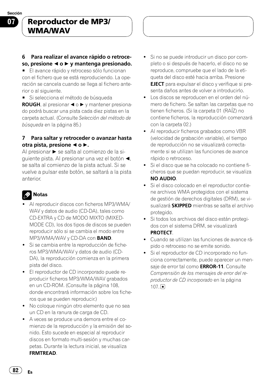 Reproductor de mp3/ wma/wav | Pioneer DEH-P5630MP User Manual | Page 82 / 115