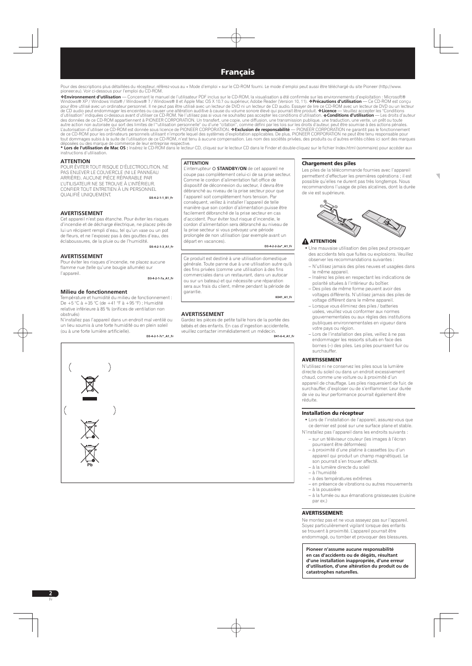 Guide rapide, Pack home cinéma, Français | Pioneer HTP-072 User Manual | Page 6 / 28