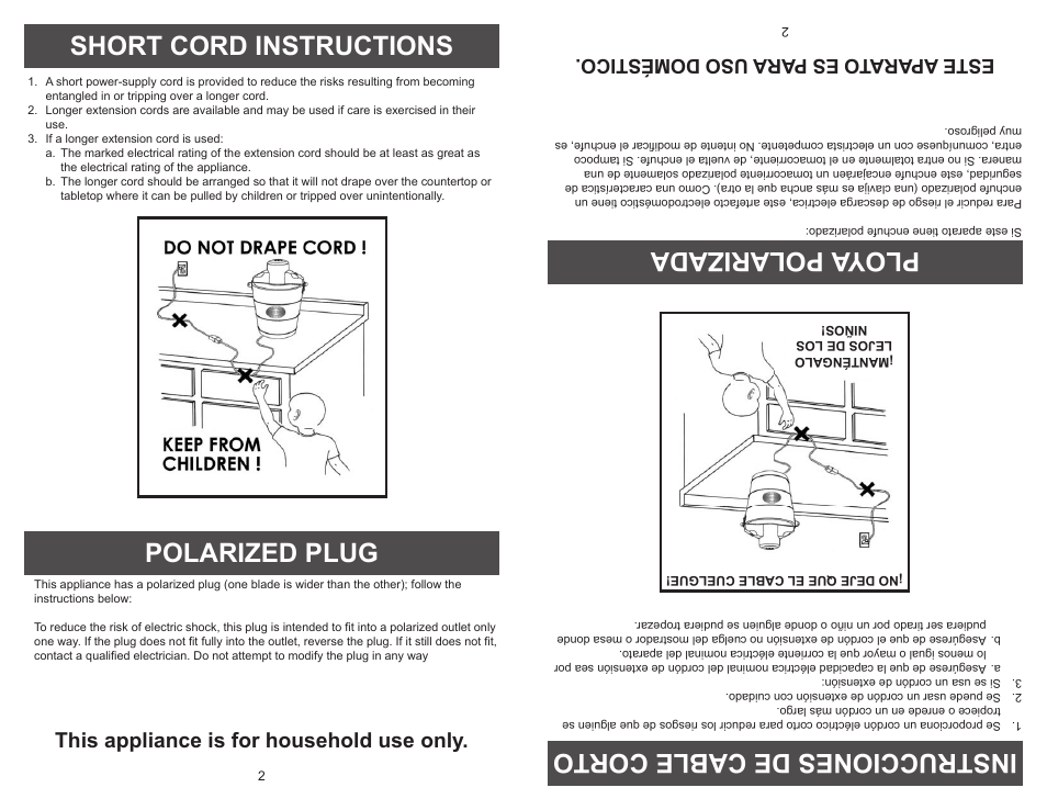This appliance is for household use only, Esteap arato esp arauso doméstico | Aroma AIC-244 User Manual | Page 4 / 16