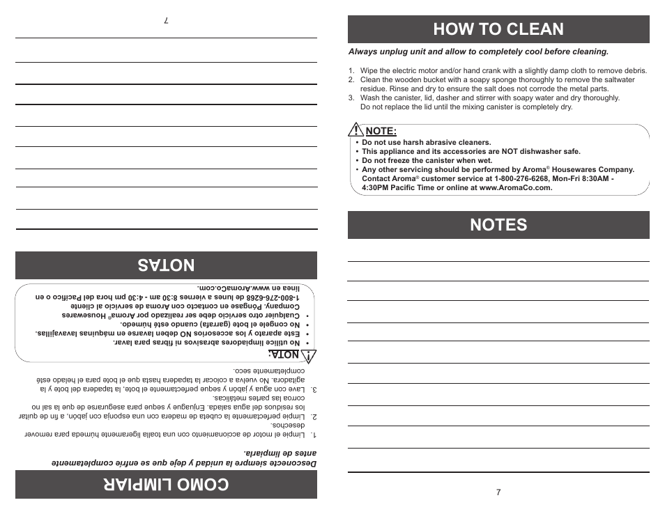 How to clean comolimpiar | Aroma AIC-244 User Manual | Page 9 / 16