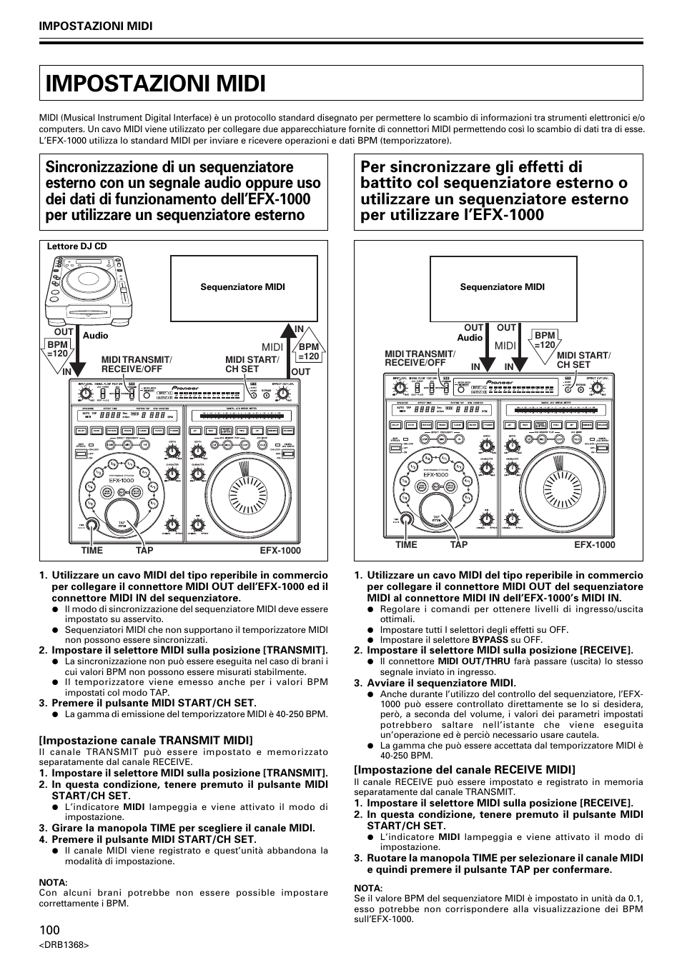 Impostazioni midi | Pioneer EFX-1000 User Manual | Page 100 / 159