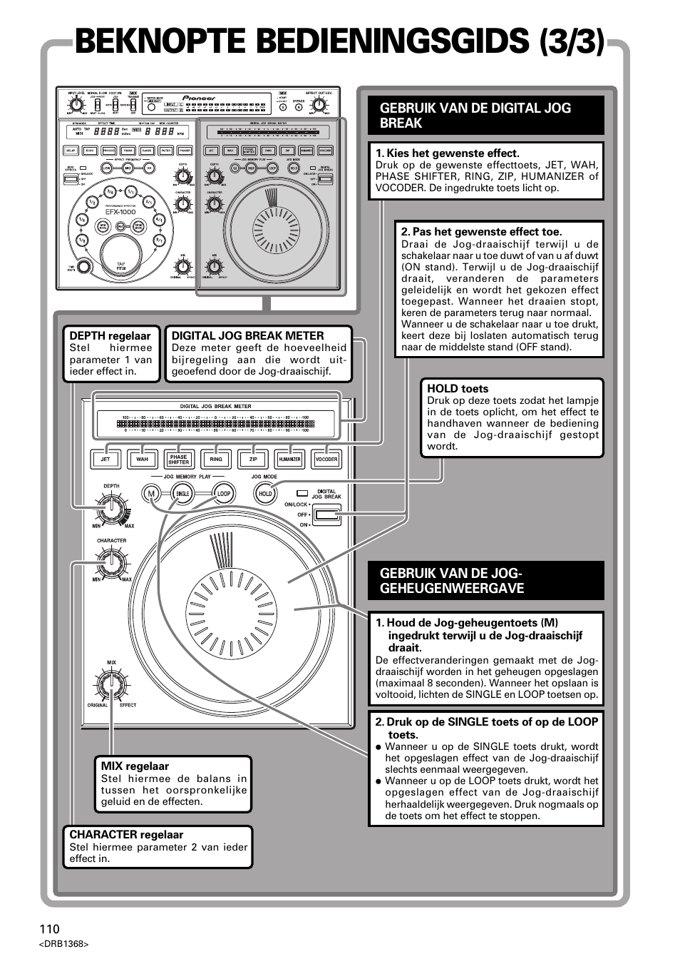 Beknopte bedieningsgids (3/3) | Pioneer EFX-1000 User Manual | Page 110 / 159