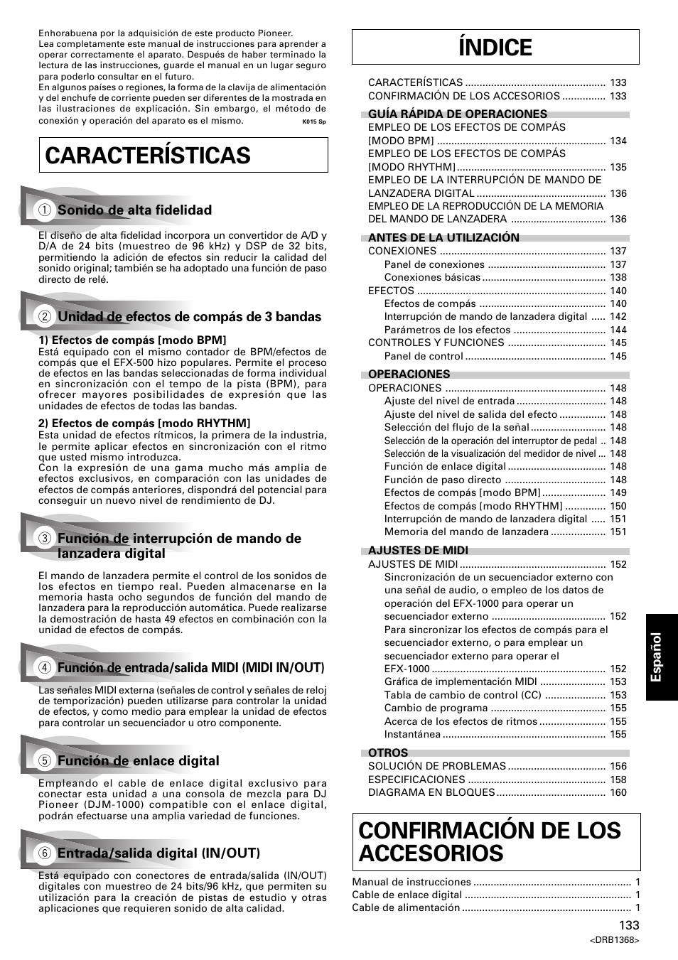 Manual de instrucciones | Pioneer EFX-1000 User Manual | Page 133 / 159