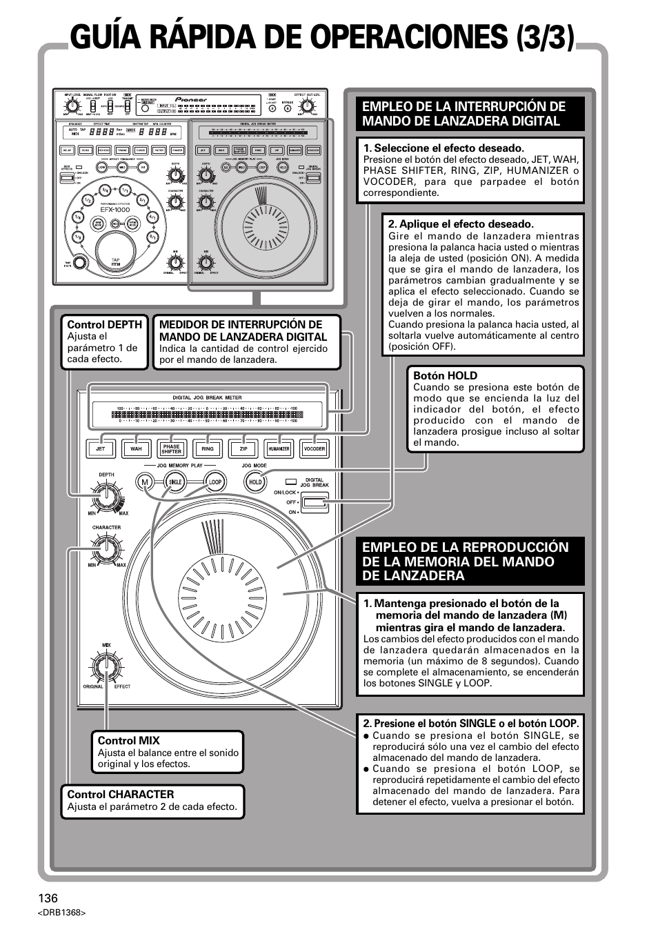 Guía rápida de operaciones (3/3) | Pioneer EFX-1000 User Manual | Page 136 / 159