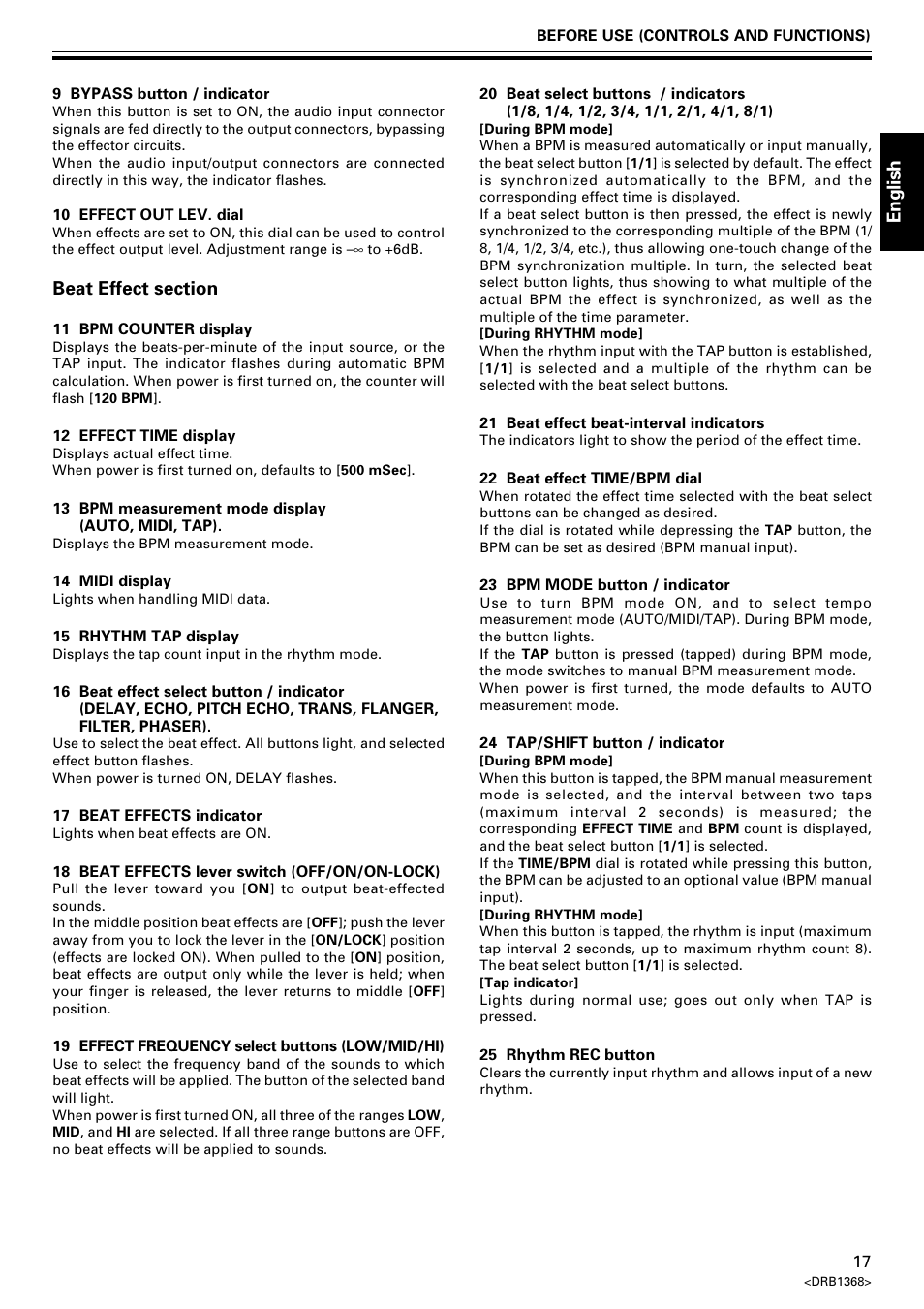 English | Pioneer EFX-1000 User Manual | Page 17 / 159