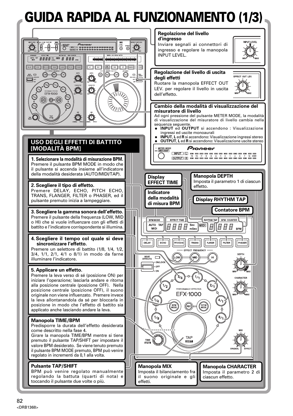 Uso degli effetti di battito [modalità bpm, Guida rapida al funzionamento (1/3) | Pioneer EFX-1000 User Manual | Page 82 / 159