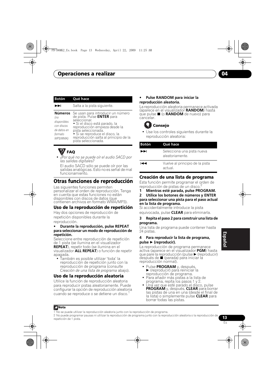Otras funciones de reproducción, Operaciones a realizar 04 | Pioneer PD-D6MK2-K User Manual | Page 103 / 128