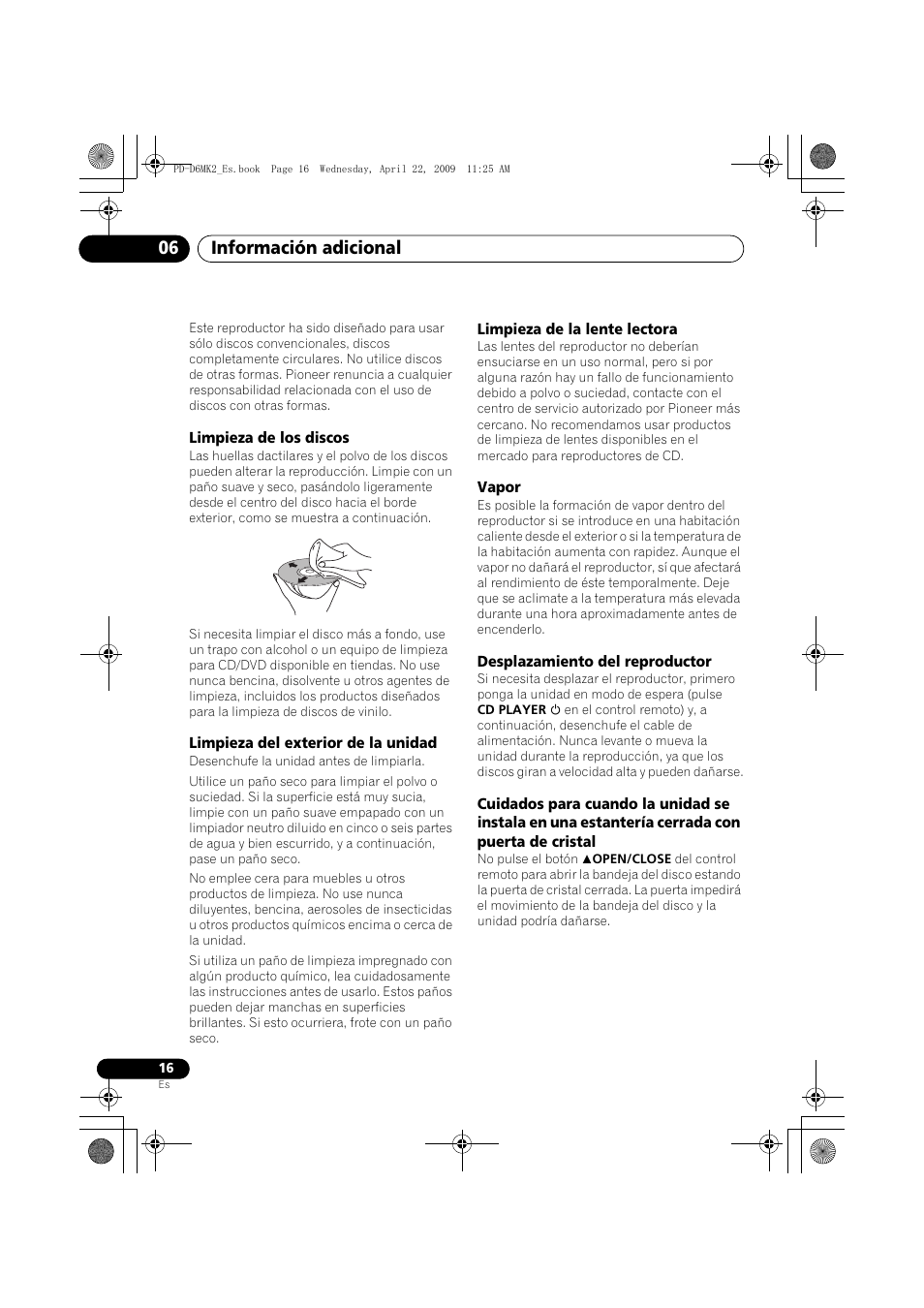 Información adicional 06 | Pioneer PD-D6MK2-K User Manual | Page 106 / 128