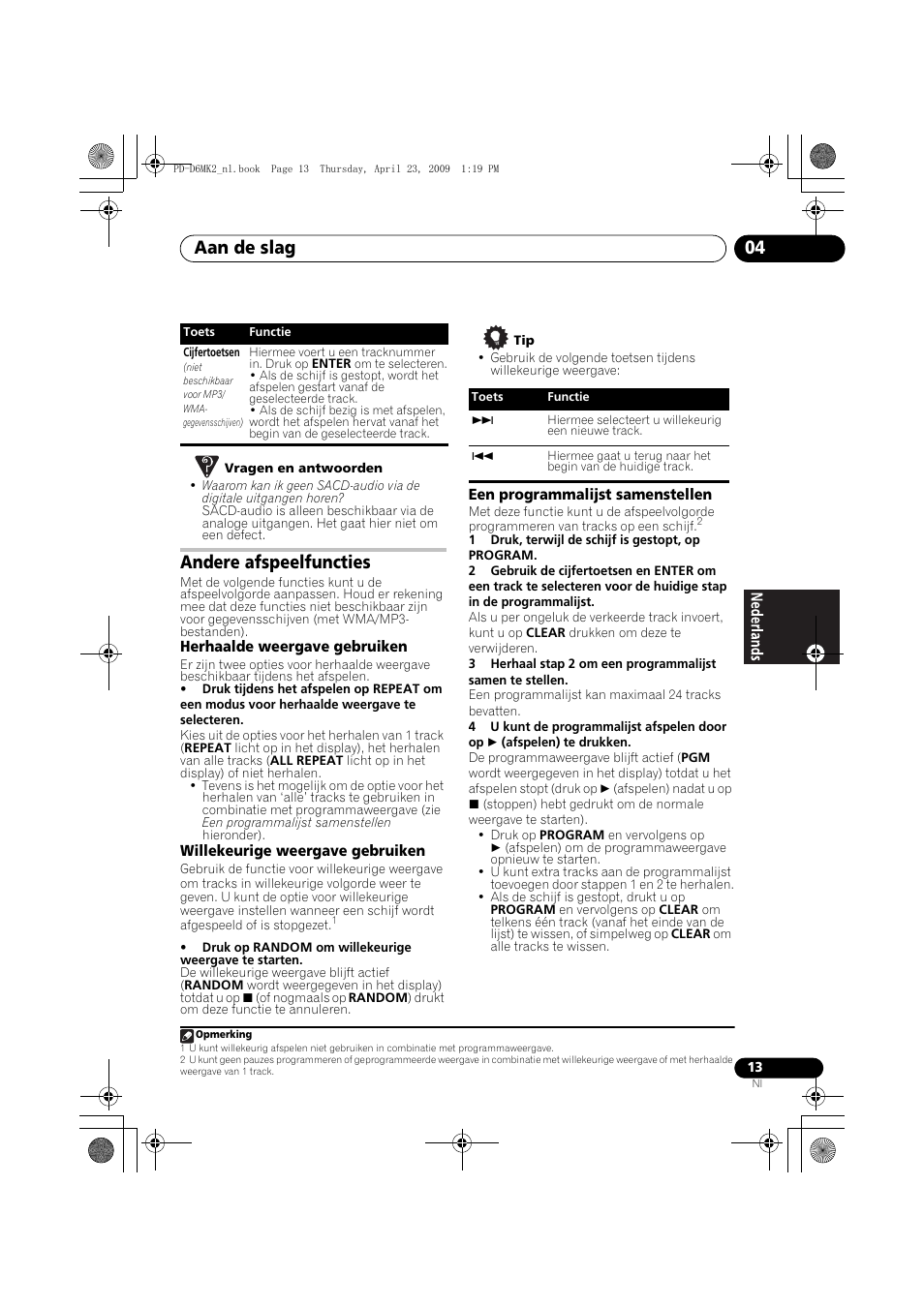 Andere afspeelfuncties, Aan de slag 04 | Pioneer PD-D6MK2-K User Manual | Page 67 / 128