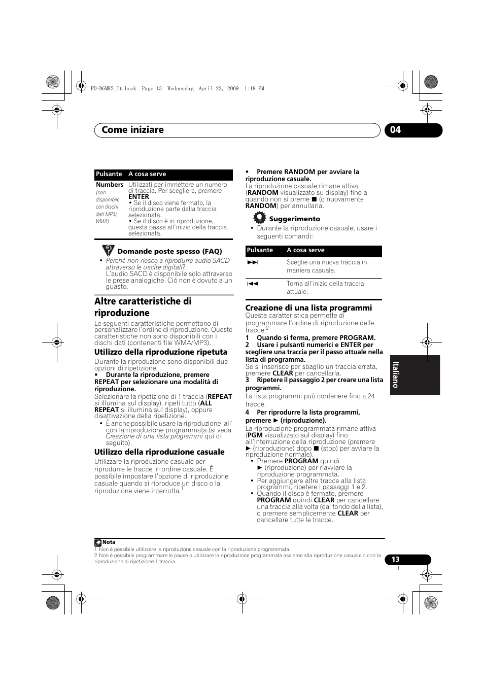 Altre caratteristiche di riproduzione, Come iniziare 04 | Pioneer PD-D6MK2-K User Manual | Page 85 / 128