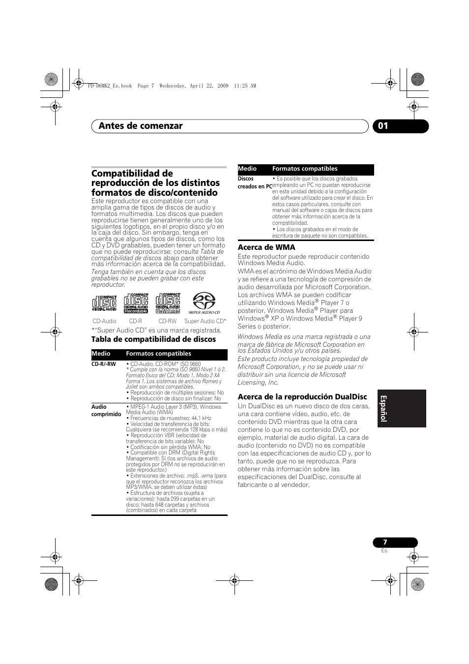 Antes de comenzar 01 | Pioneer PD-D6MK2-K User Manual | Page 97 / 128