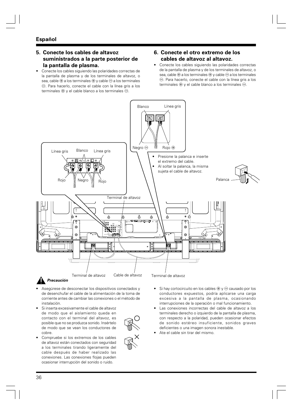 Español | Pioneer PDP-S41 User Manual | Page 36 / 39