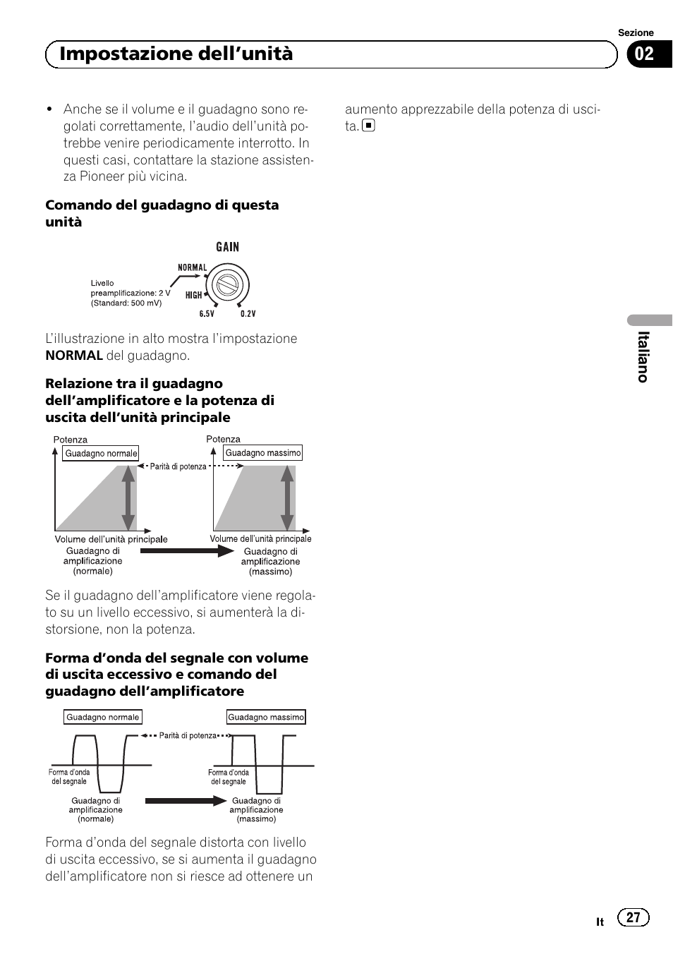 02 impostazione dell ’unità | Pioneer GM-5500T User Manual | Page 27 / 84