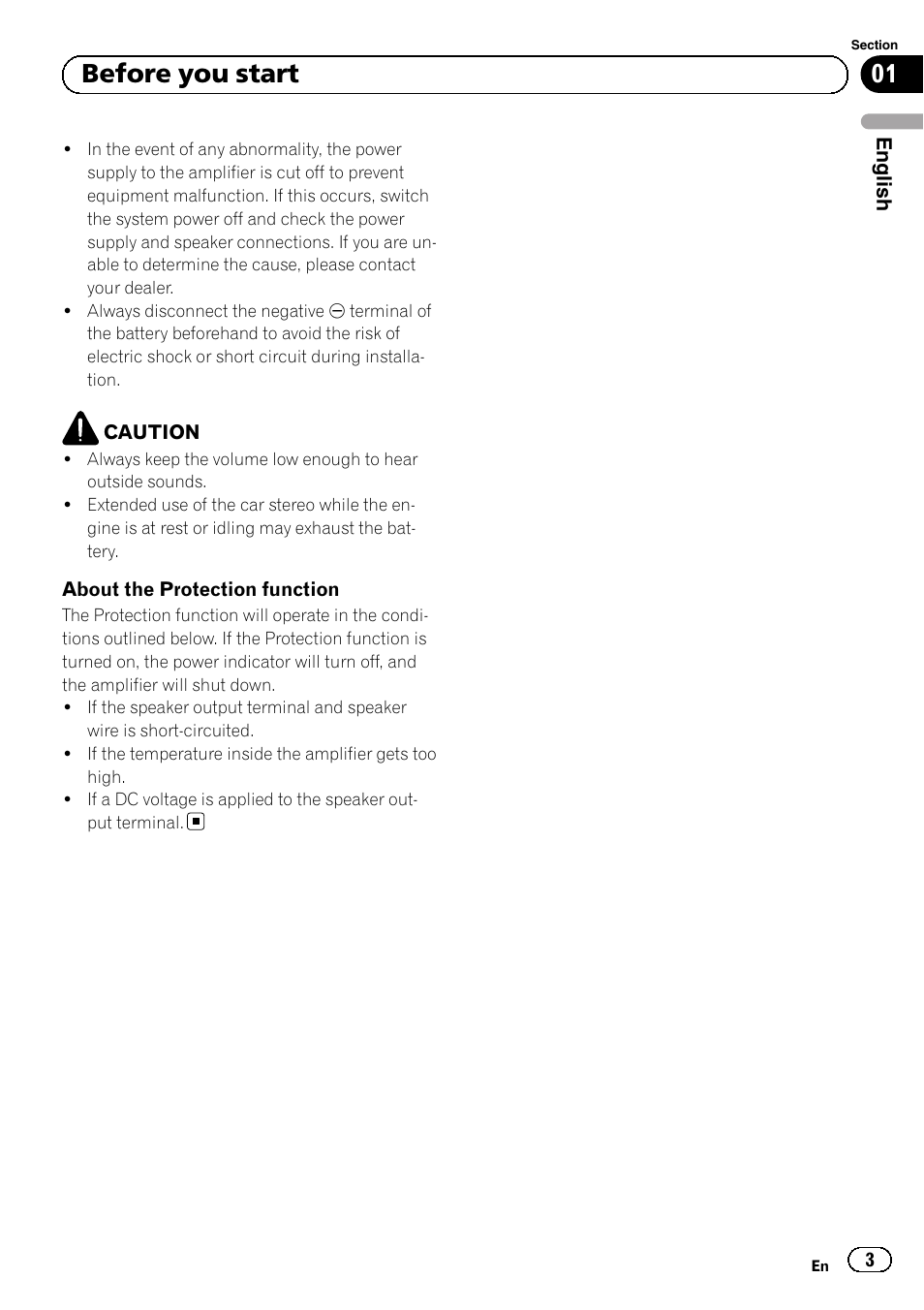 01 before you start | Pioneer GM-5500T User Manual | Page 3 / 84