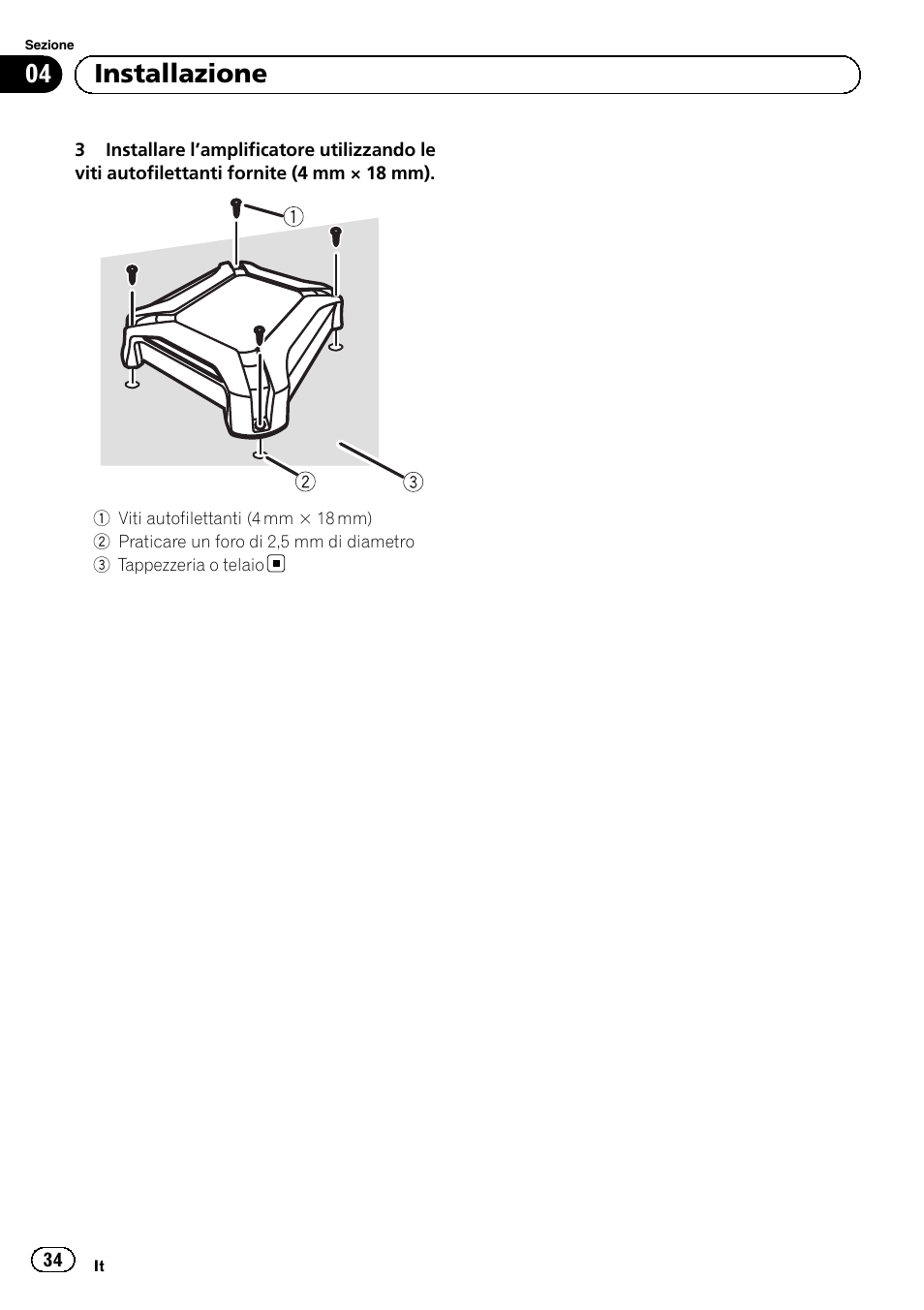04 installazione | Pioneer GM-5500T User Manual | Page 34 / 84