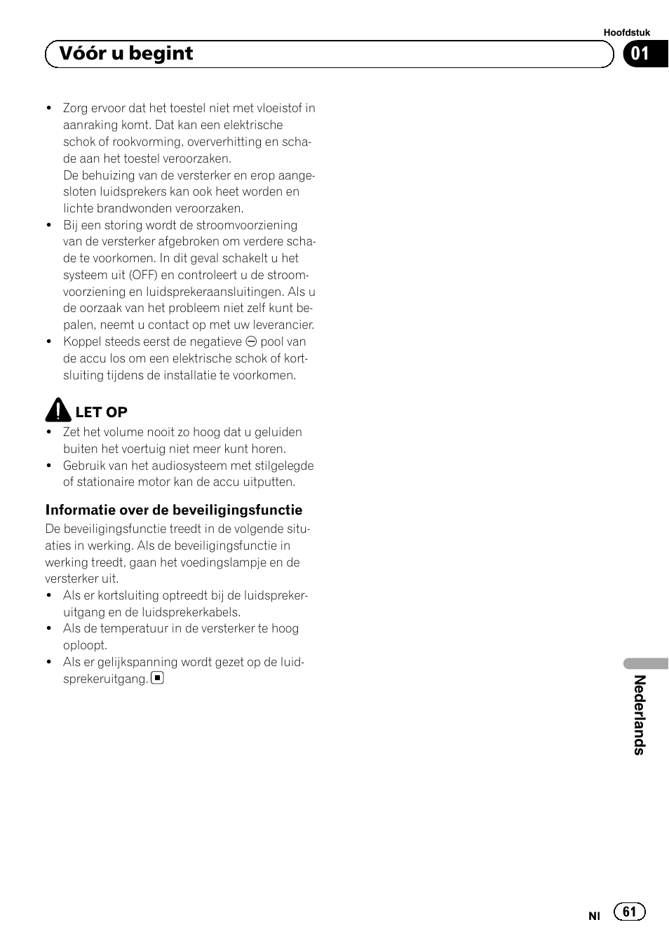 01 vóór u begint | Pioneer GM-5500T User Manual | Page 61 / 84
