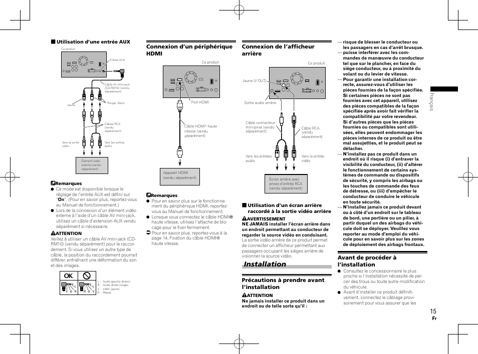 Installation | Pioneer AVH-X8600BT User Manual | Page 15 / 64