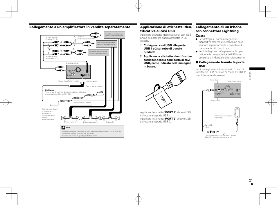 Collegamento di un iphone con connettore lightning | Pioneer AVH-X8600BT User Manual | Page 21 / 64