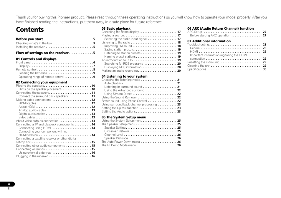 Pioneer HTP-070 User Manual | Page 4 / 31