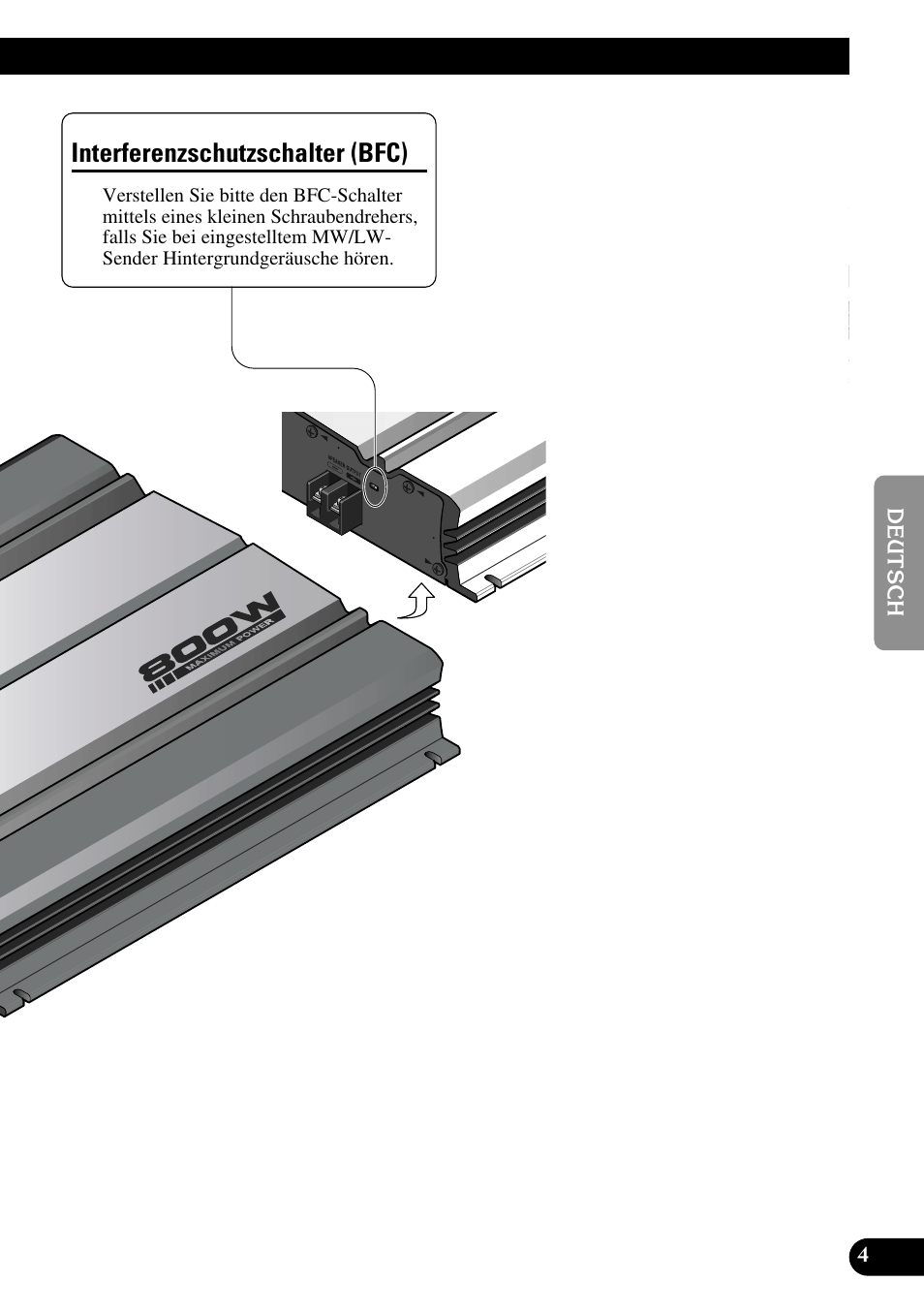 Interferenzschutzschalter (bfc) | Pioneer GM-7100M User Manual | Page 29 / 73