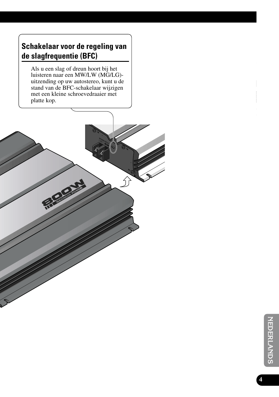 Schakelaar voor de regeling van de, Slagfrequentie (bfc) | Pioneer GM-7100M User Manual | Page 65 / 73