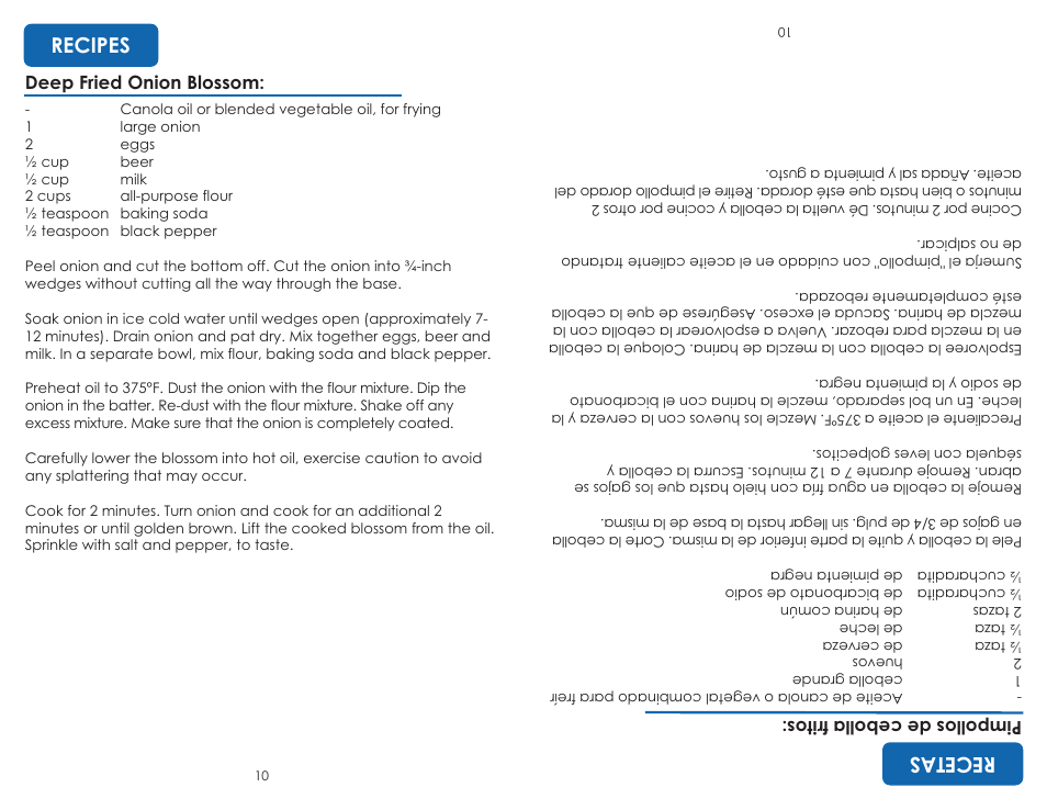 Recipes recetas | Aroma ADF-198 User Manual | Page 12 / 17