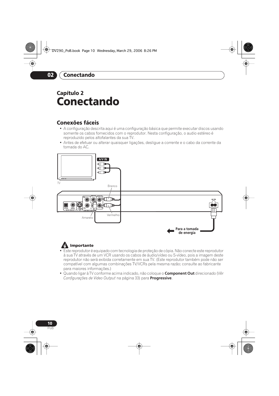 02 conectando, Conexões fáceis, Conectando | Conectando 02, Capítulo 2 | Pioneer DV-393-S User Manual | Page 52 / 87