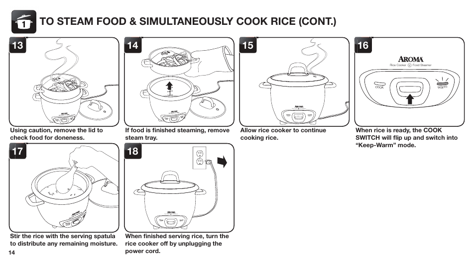 Aroma ARC-747-1NGR User Manual | Page 16 / 27