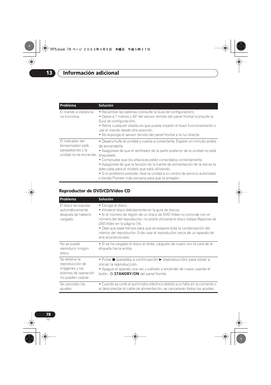 Reproductor de dvd/cd/vídeo cd, Información adicional 13 | Pioneer DCS-313 User Manual | Page 78 / 92