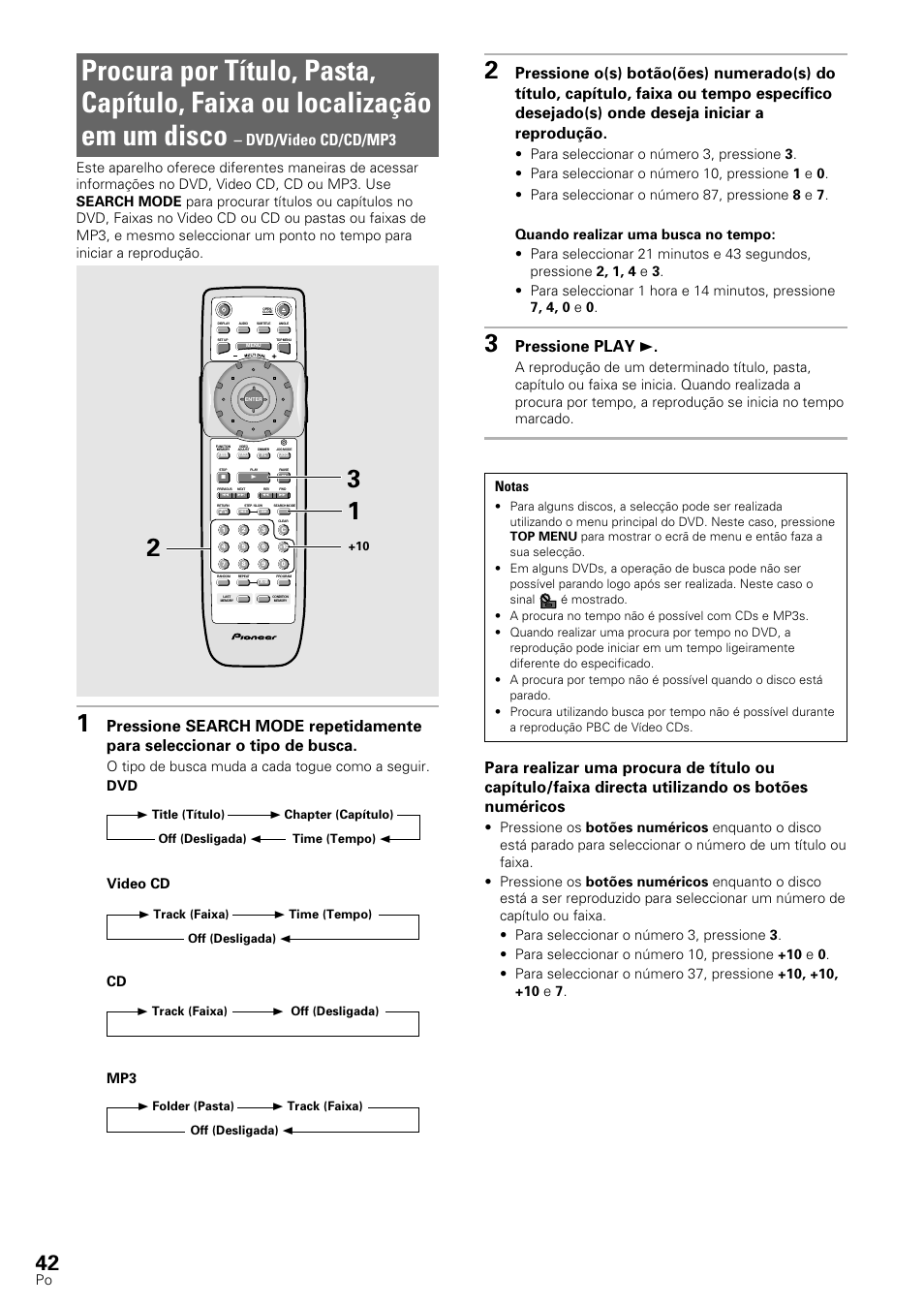 Dvd/video cd/cd/mp3, Pressione play 3 | Pioneer DV-545 User Manual | Page 108 / 132