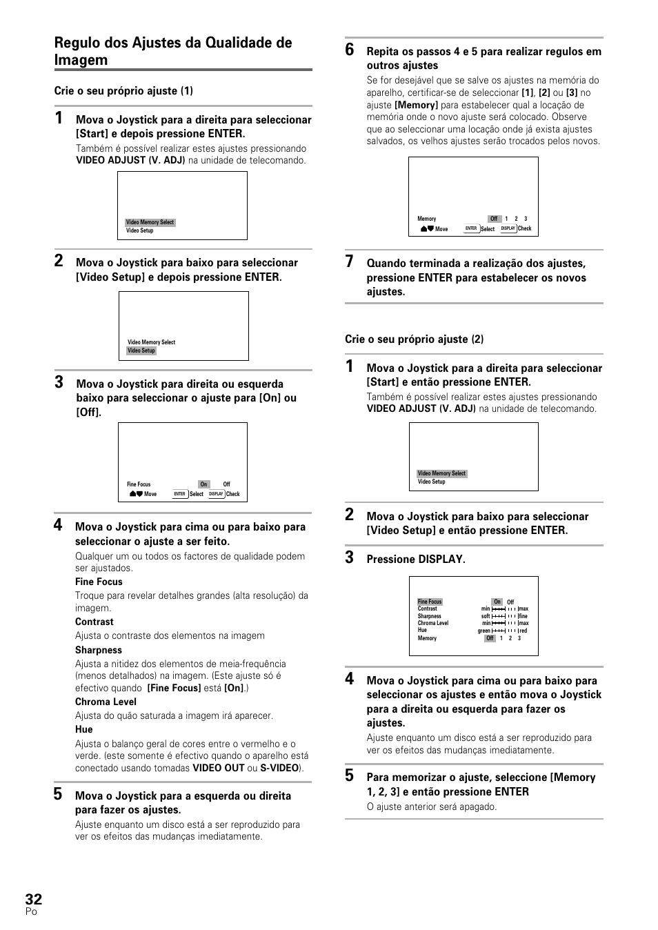 Regulo dos ajustes da qualidade de imagem | Pioneer DV-545 User Manual | Page 98 / 132