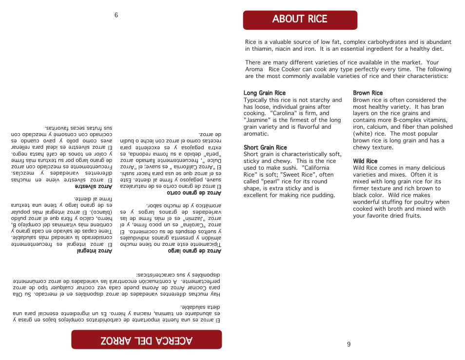 Aabbo ouutt rriiccee | Aroma ARC-914SBB User Manual | Page 11 / 13