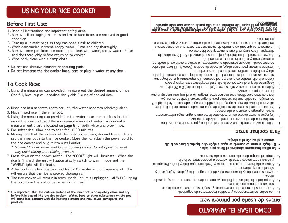 P paarr a a cc o occii n naarr aarr r roozz | Aroma ARC-914SBB User Manual | Page 6 / 13