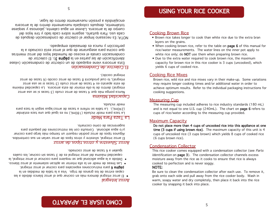 Uussiinngg yyo ouurr rriiccee cco oo okkeerr, C coo m moo uuss a arr e ell a appaa r raatt o o, Tips for getting started | Sugerencias uti les | Aroma ARC-914SBB User Manual | Page 7 / 13