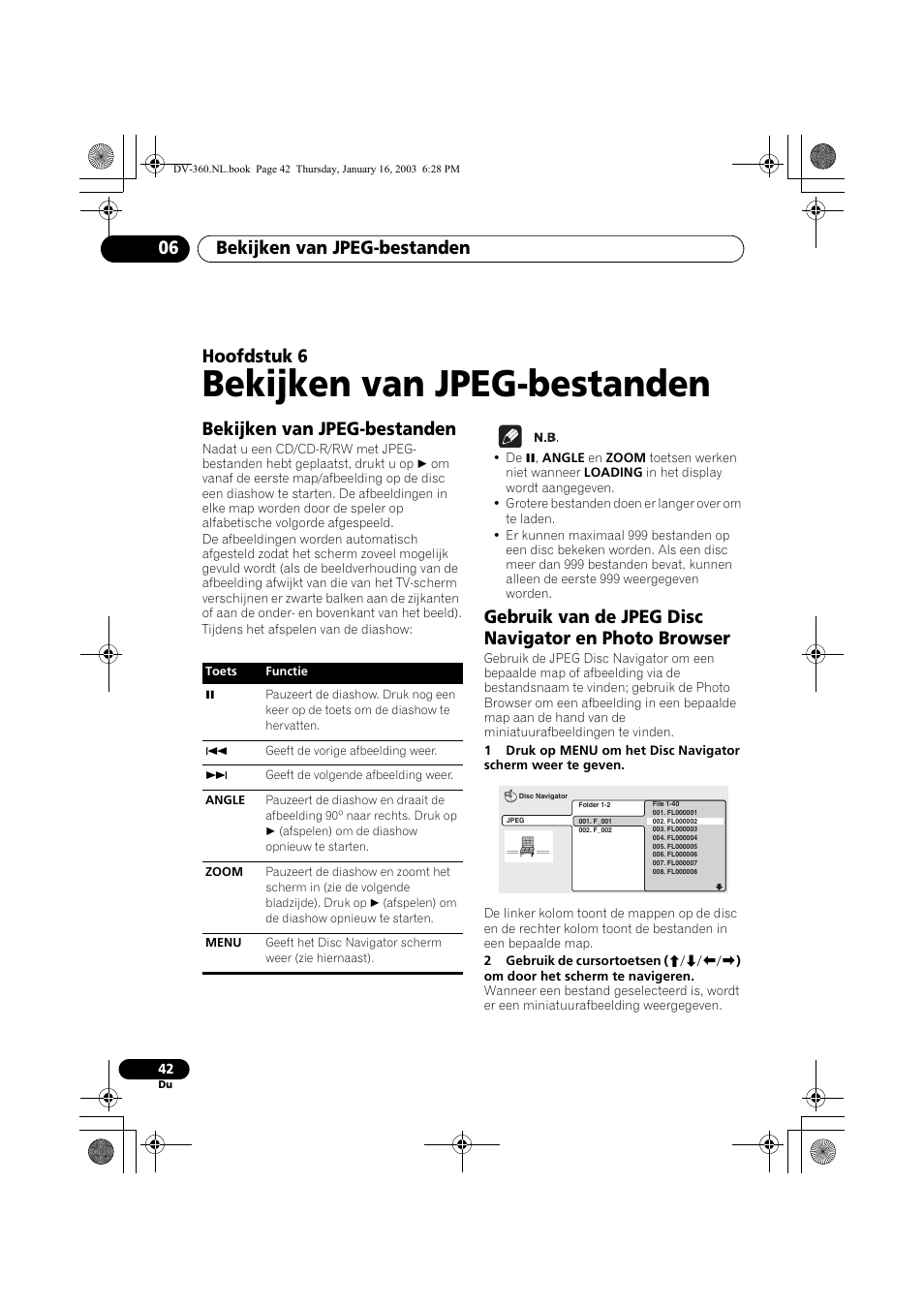 Bekijken van jpeg-bestanden, Bekijken van jpeg-bestanden 06, Hoofdstuk 6 | Pioneer DV-360-S User Manual | Page 104 / 128