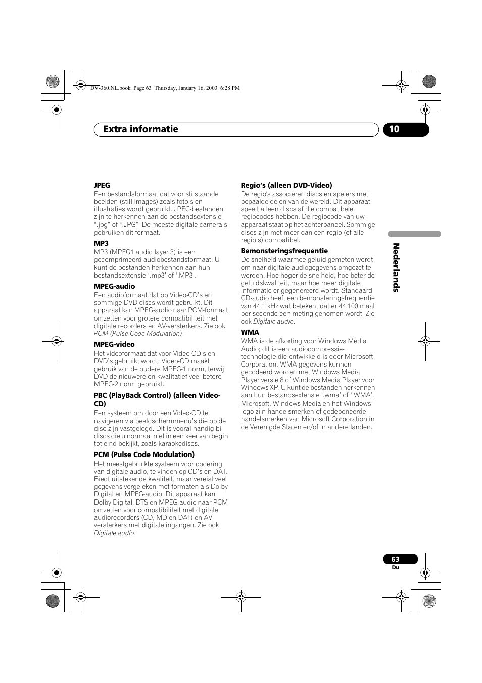 Extra informatie 10 | Pioneer DV-360-S User Manual | Page 125 / 128